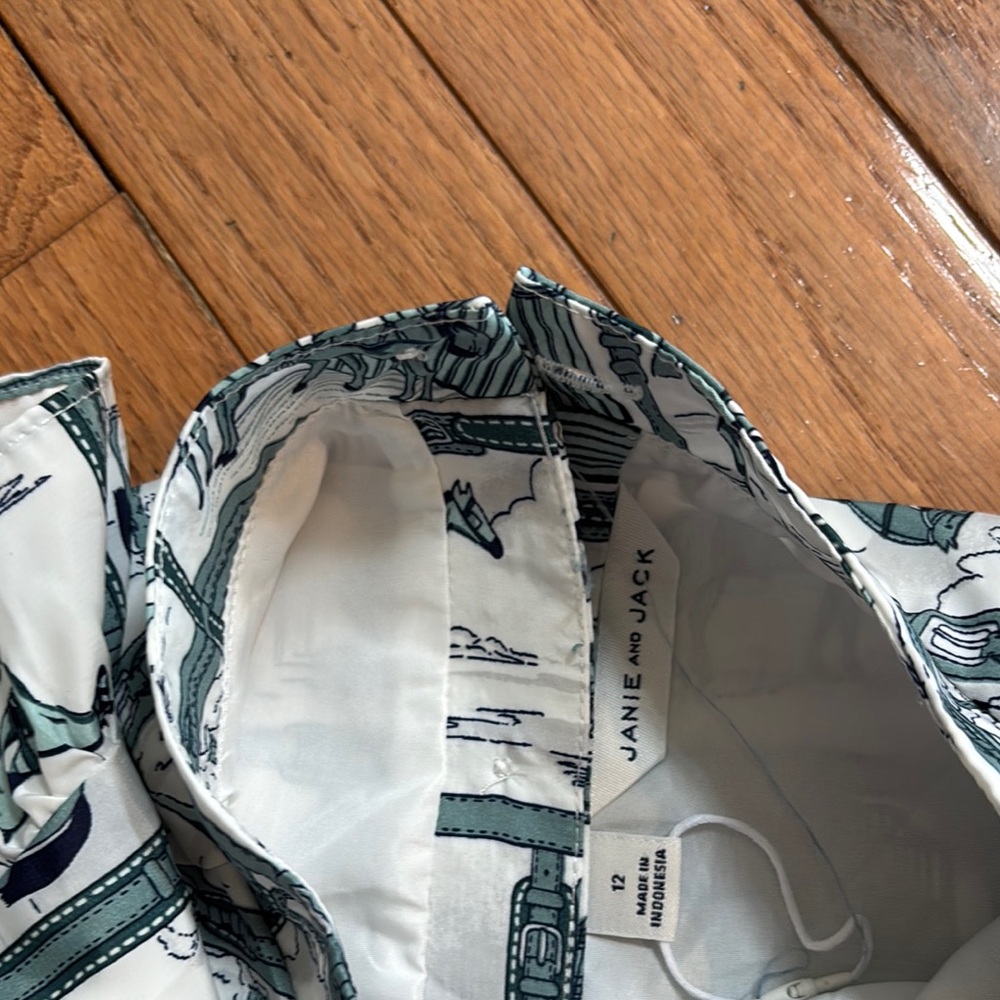 Janie and Jack Kids' Green Horse Print Dress - Picture 2 of 7